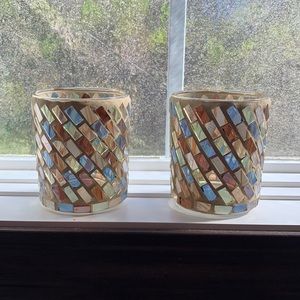 Yankee Candle beach mosaic candle holders